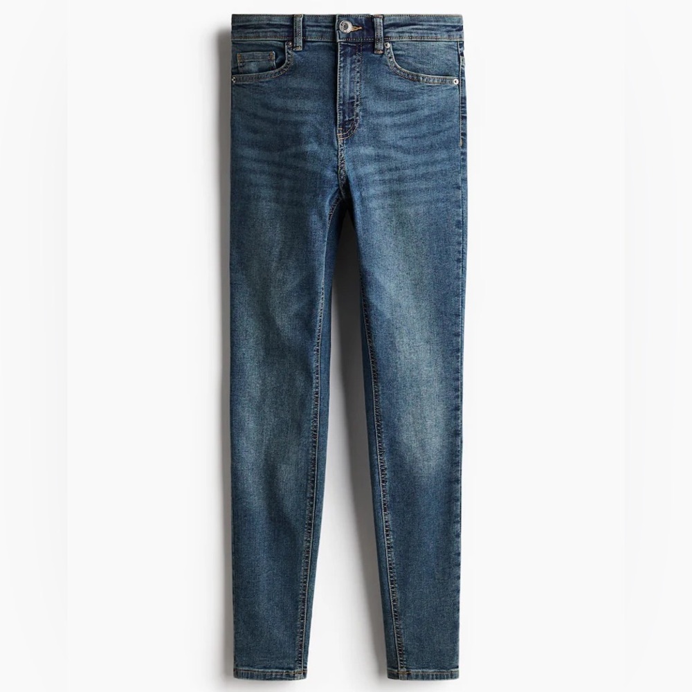 H&M 79% Cotton Denim Dark Blue Skinny Jeans